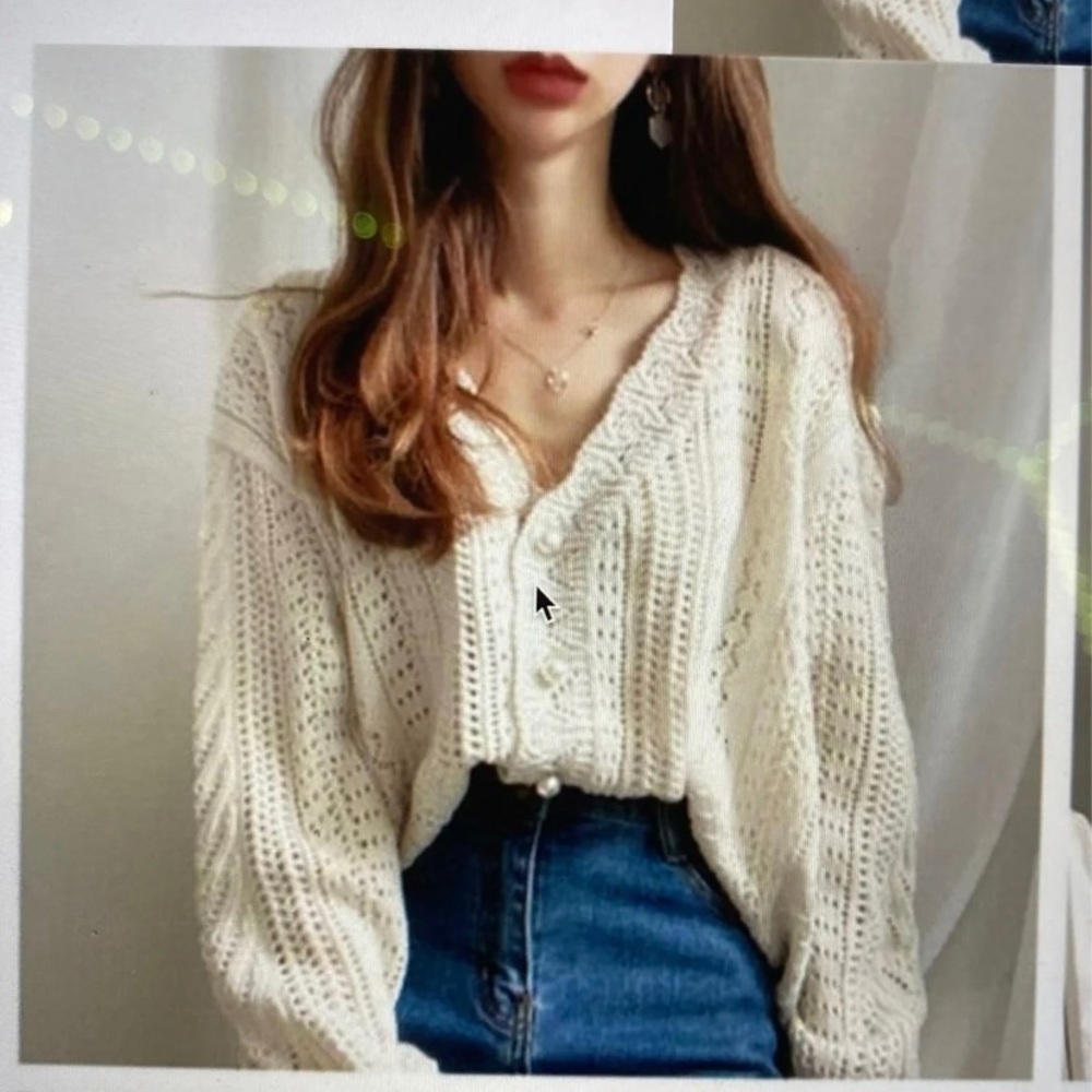White Cardigan with pearl buttons